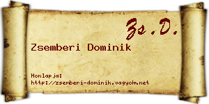 Zsemberi Dominik névjegykártya