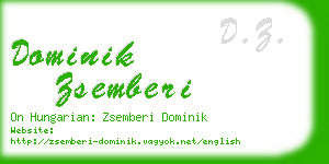 dominik zsemberi business card